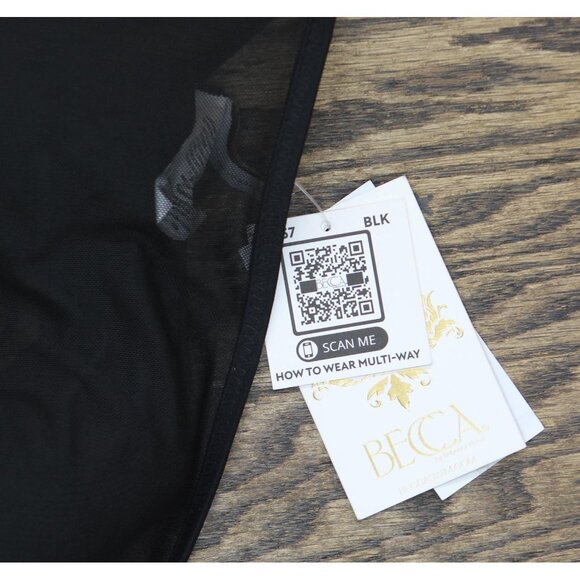 Becca Womens Standard Muse Layered Bralette Bikini Top 733257 Black S - Picture 3 of 8